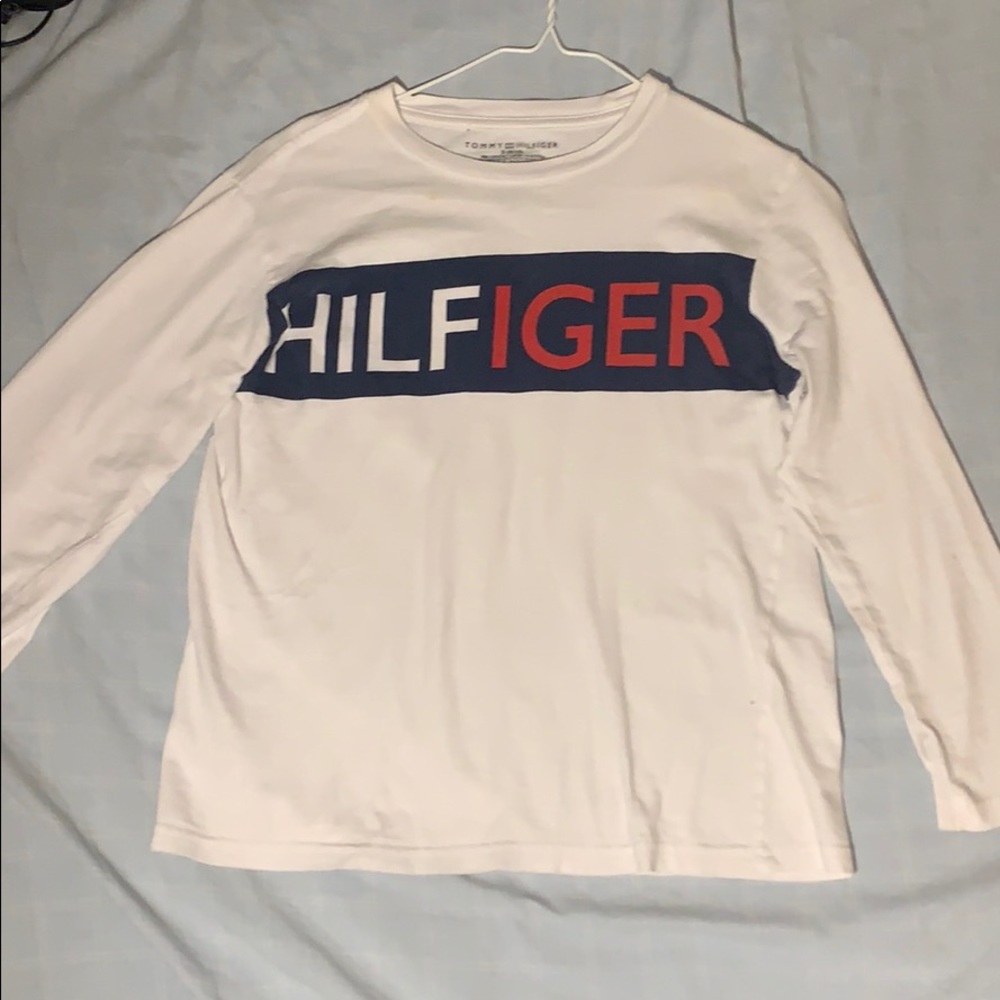 White Tommy Hilfiger long sleeve shirt